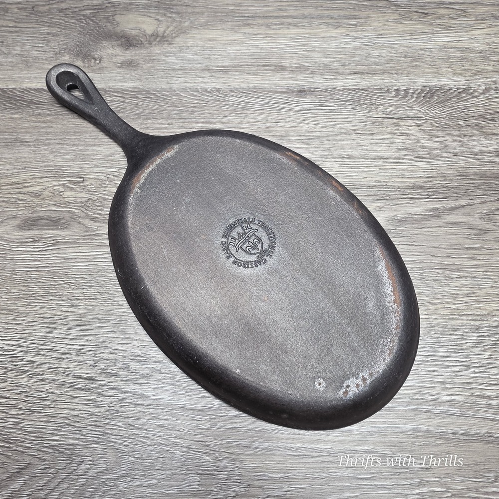 Traditional Castiron Basic Essentials Oval Fajita Skillet Black 9x7 Cast Iron - Picture 5 of 13